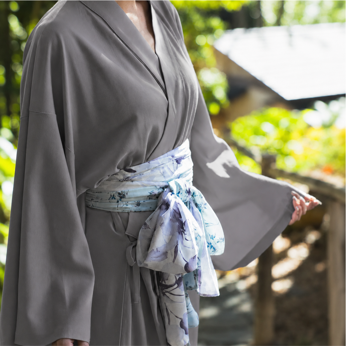 The Premium Kimono Robe- Kaze Grey