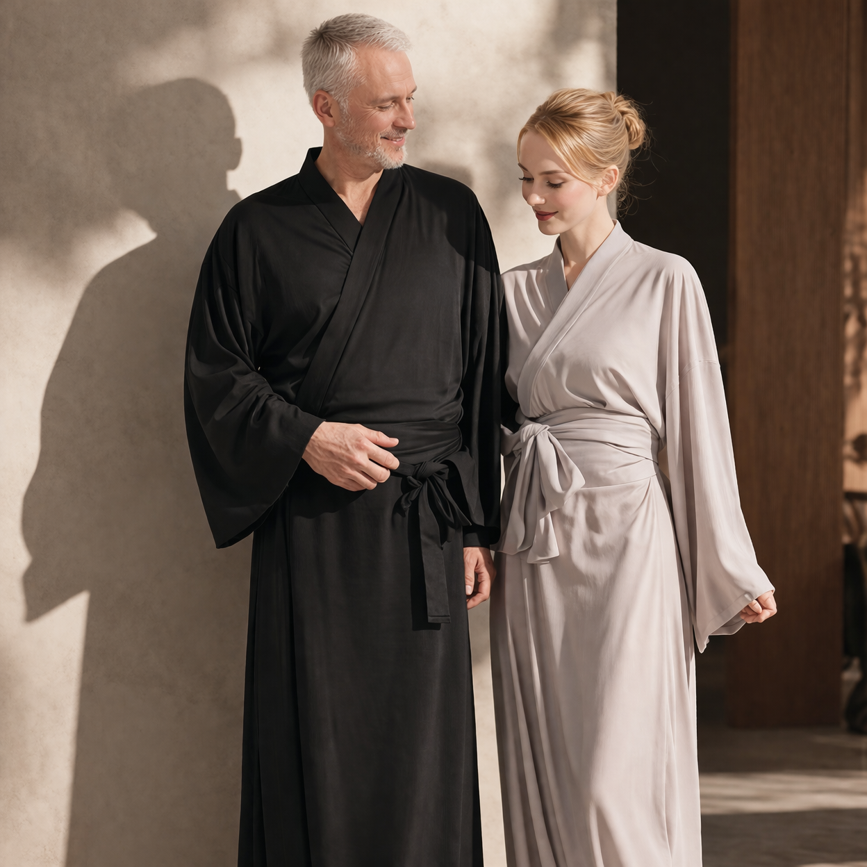 The Premium Kimono Robe- Sumi Black
