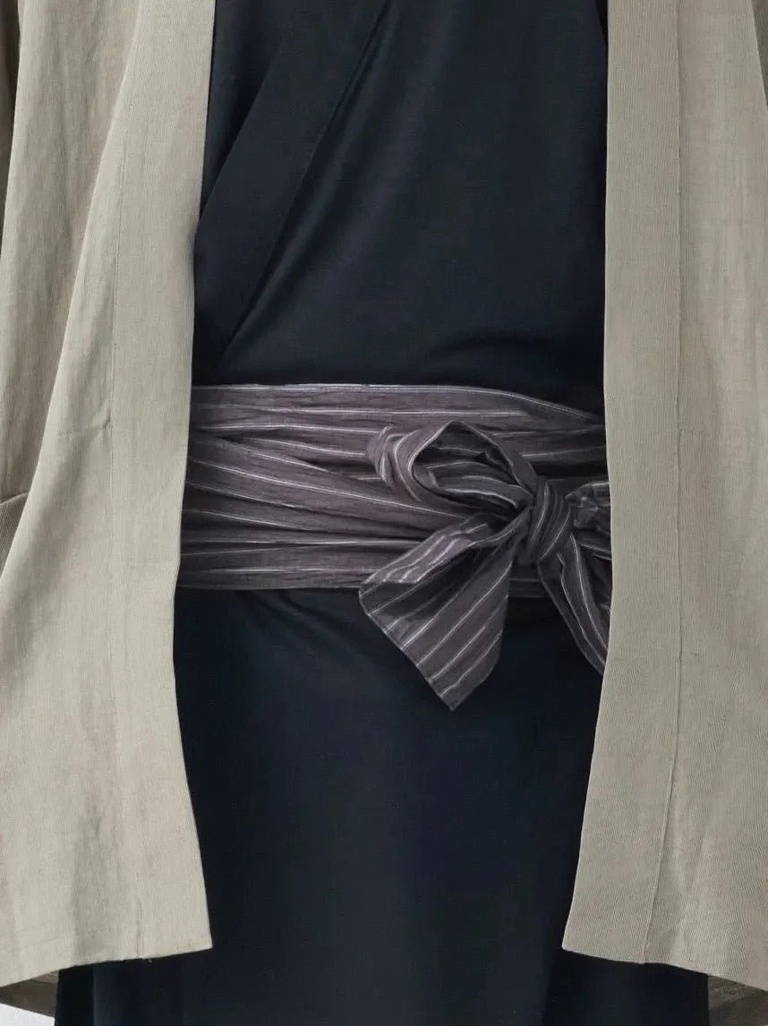 Brown Obi-Belt handmade in Japan – minimalist Japanese obi displayed on clean background