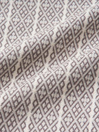 Close-up of Jacquard White Obi-Belt showing subtle woven pattern handcrafted in Japan