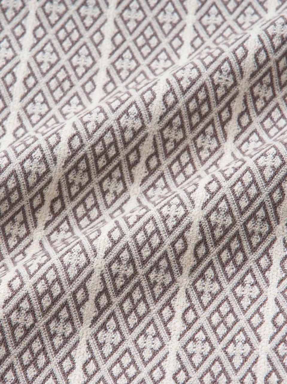 Close-up of Jacquard White Obi-Belt showing subtle woven pattern handcrafted in Japan