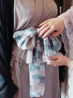 Fabric detail of Obi-Belt Kazari Green – soft cotton weave with refined Japanese craftsmanship