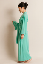 Premium Ocean Yukata handcrafted in Japan – ocean blue cotton robe by MikaStudio
